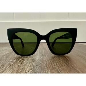 TOMS Paloma Traveler Sunglasses in Matte Black/Glass Bottle Green